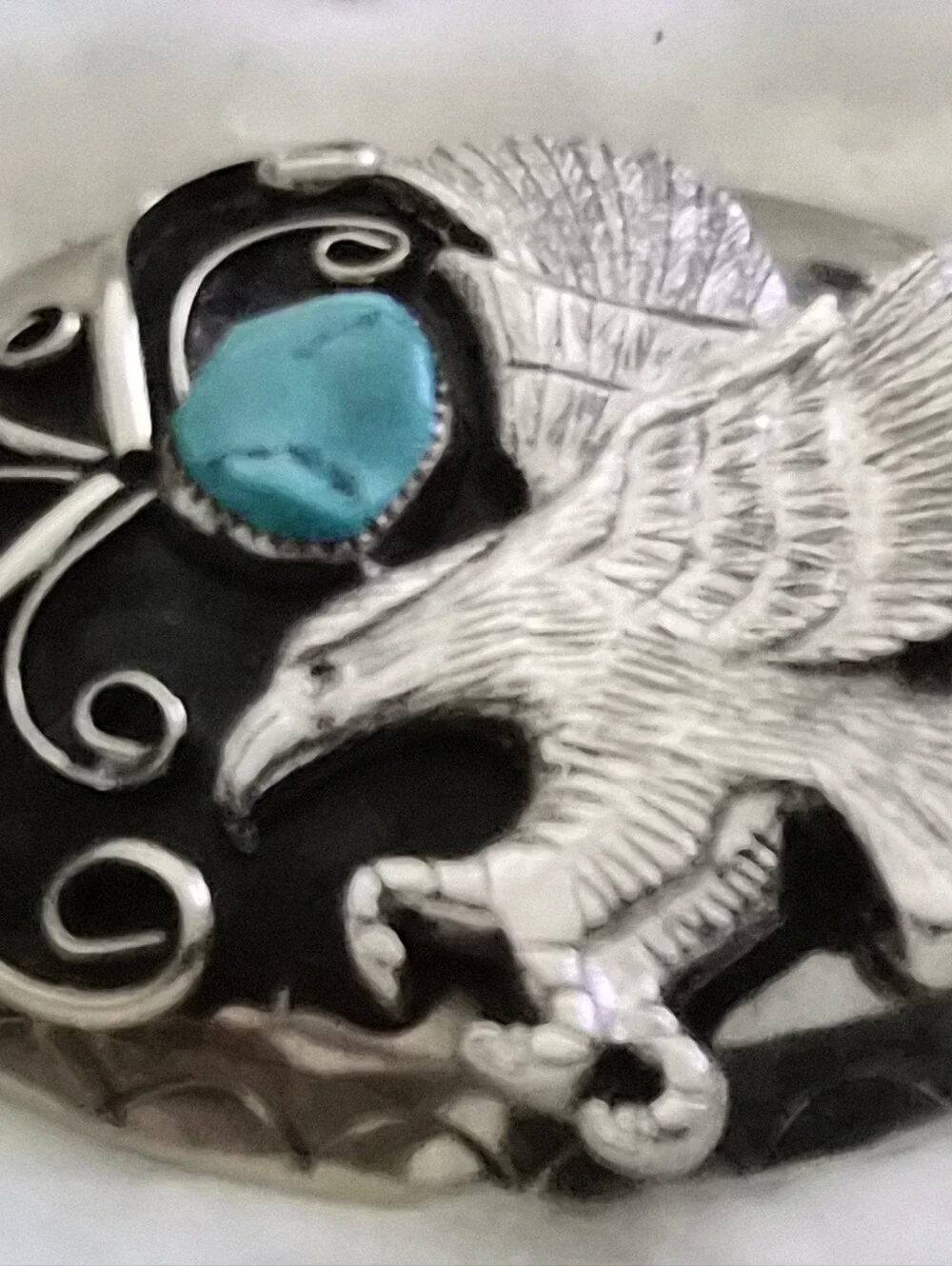 Handcrafted Genuine Turquoise Eagle Belt Buckle – USA